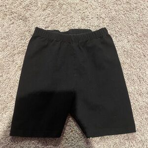 Basic Black Elastic Waist Shorts
